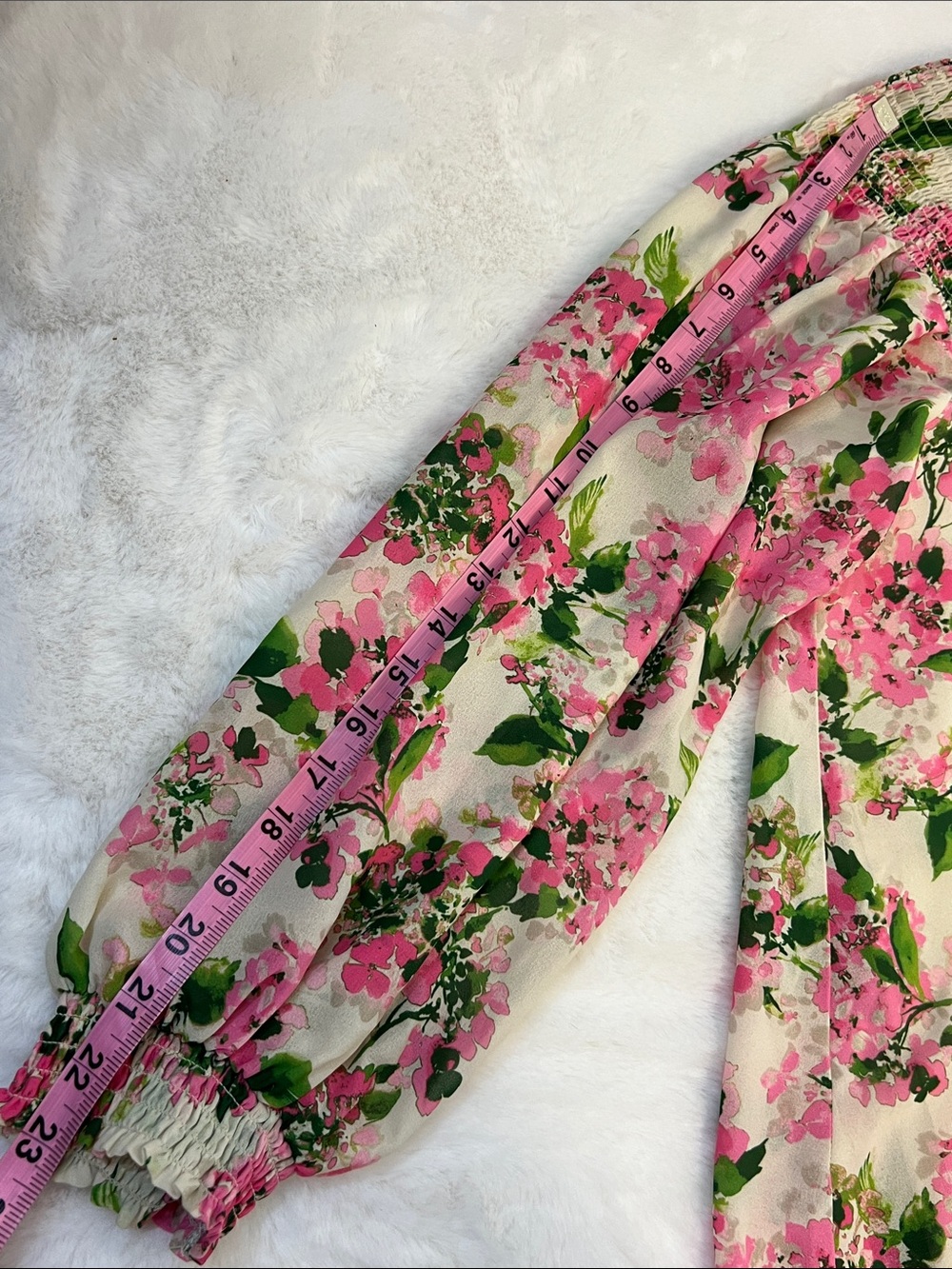 Tuckernuck Pink Hydrangea Floral Smocked-Neck Long.Sleeve Blouse Size XXL - Picture 12 of 12